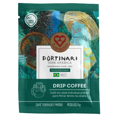 Café em Sachê Torrado e Moído 3 Corações Portinari Drip Coffee